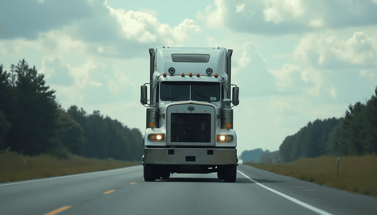 18-wheeler truck traveling on a Louisiana highway, highlighting the importance of knowing what to do after a truck accident.