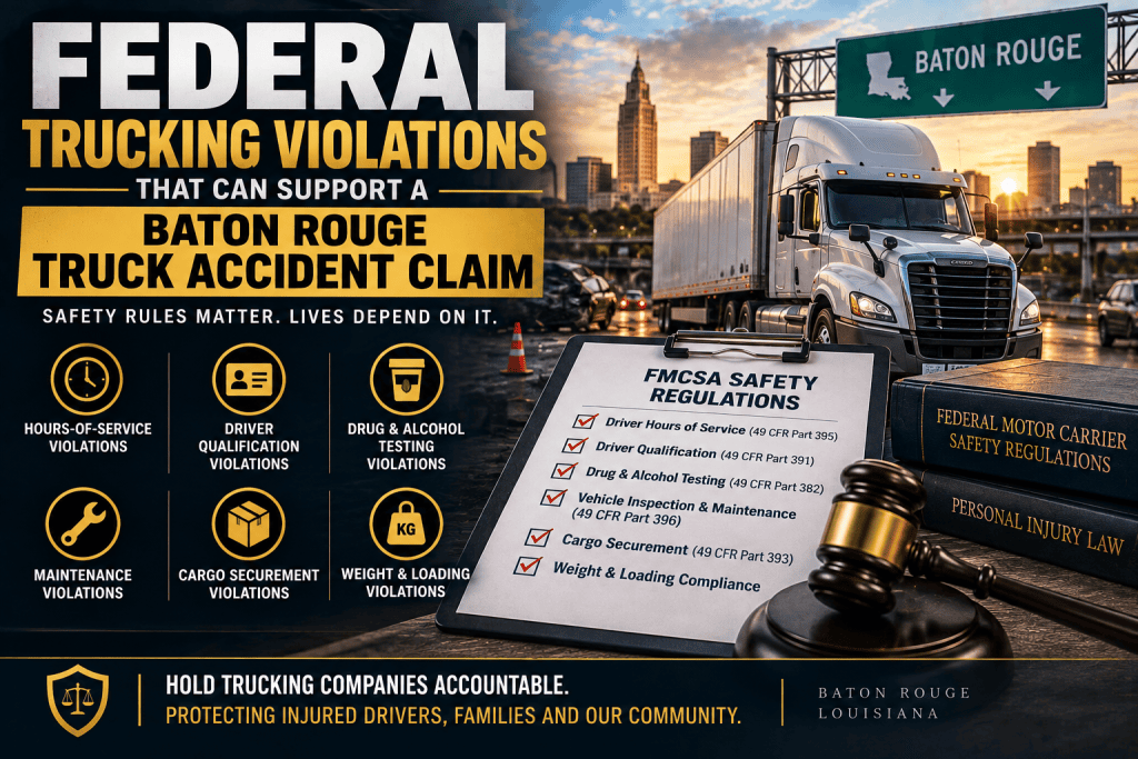 Federal Trucking Violations That Can Support a Baton Rouge Truck Accident Claim