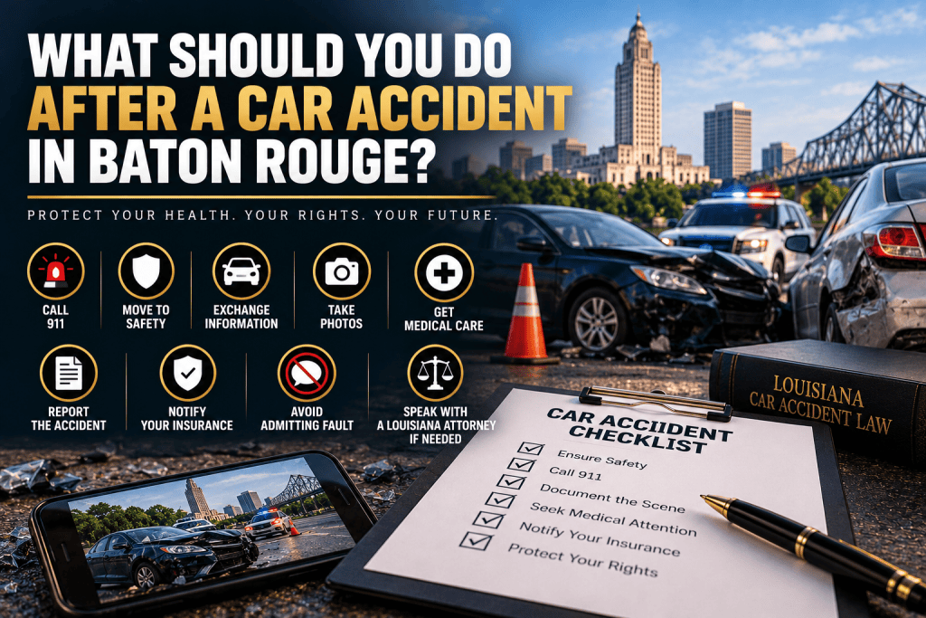 What to do after a car accident in Baton Rouge, Louisiana