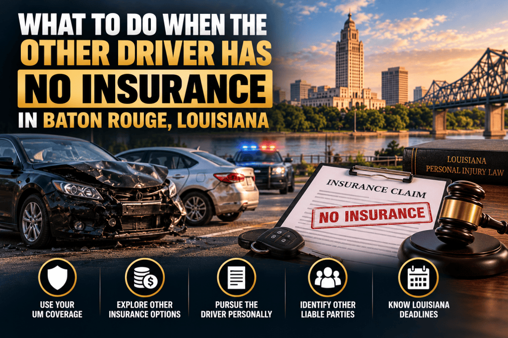 What to Do When the Other Driver Has No Insurance in Baton Rouge Louisiana